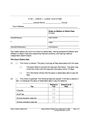 Order on Motion to Waive Fees