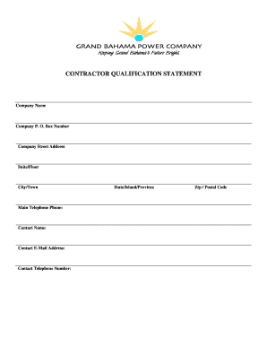 Contractor Qualification Statement