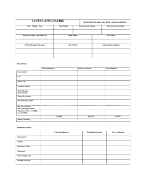 Rental Application Form