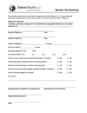 Rental Verification Form