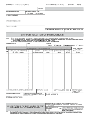 US Export Declaration Form