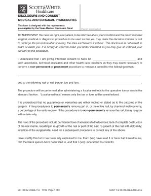 Texas Medical Disclosure and Consent Form