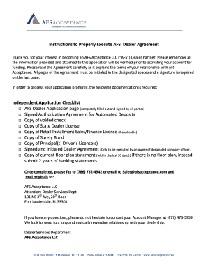 AFS Dealer Agreement