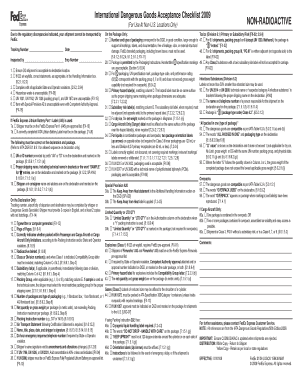 International Dangerous Goods Acceptance Checklist
