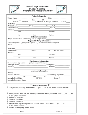 Dental Patient Information Form
