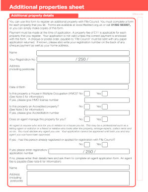 Fife Council Additional Property Registration Form