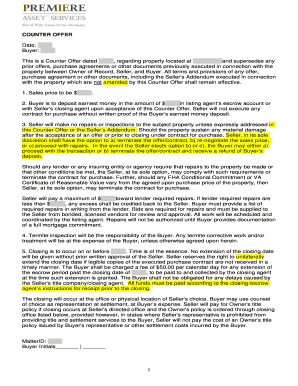 Real Estate Counter Offer Agreement