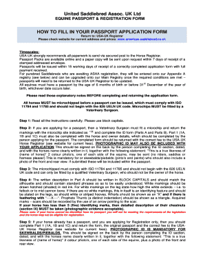 Equine Passport & Registration Form