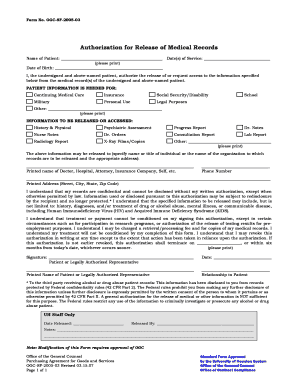 Authorization for Release of Medical Records