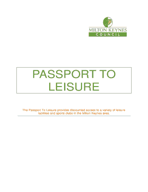 Passport To Leisure Application Form