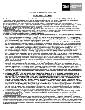 Wells Fargo Commercial Electronic Office Online Access Agreement