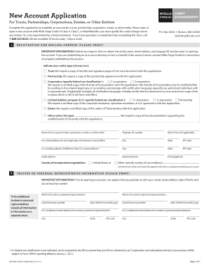 Wells Fargo Funds New Account Application