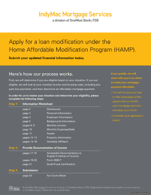 Home Affordable Modification Program Application