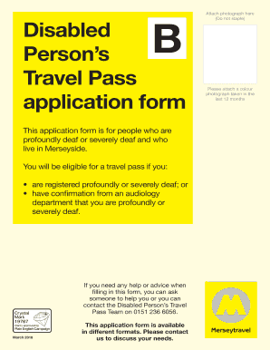 Disabled Person's Travel Pass Application