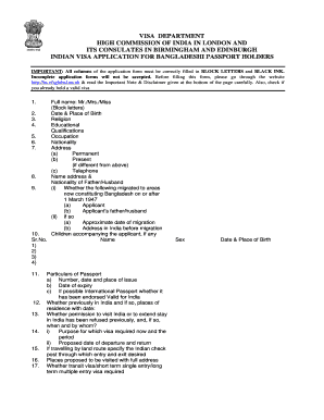 Indian Visa Application for Bangladeshi Passport Holders