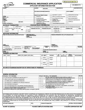 Commercial Insurance Application Form