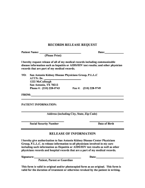 Medical Records Release Request