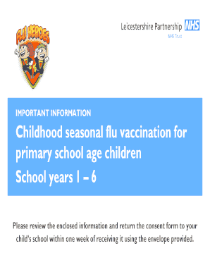 UK Child Flu Vaccination Consent Form