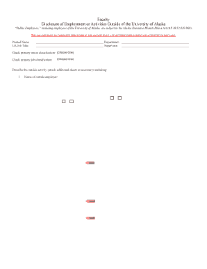 University of Alaska Faculty Disclosure Form