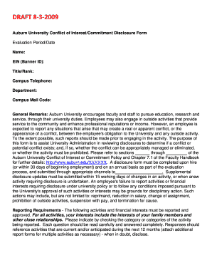 Auburn University Conflict of Interest/Commitment Disclosure Form