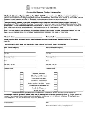 University of Hartford FERPA Consent Form
