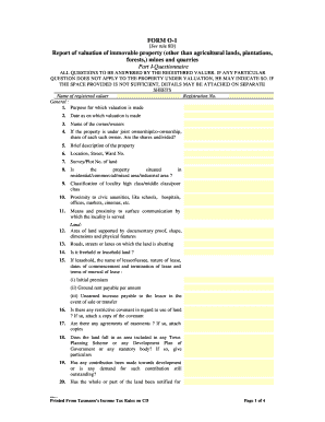 Form O-1 Property Valuation Report