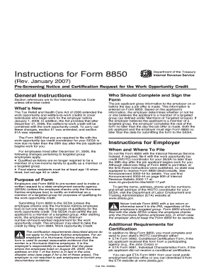 Instructions for Form 8850