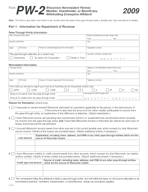 Wisconsin Nonresident Withholding Exemption Affidavit