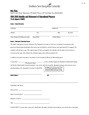 2014-2015 Identity and Statement of Educational Purpose