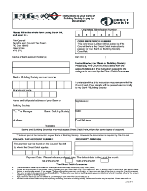 Fife Council Direct Debit Instruction Form