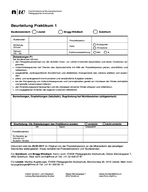 Beurteilung Praktikum