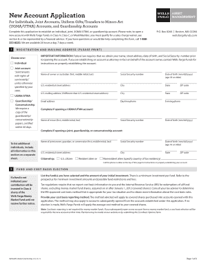 Wells Fargo Funds New Account Application