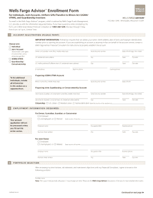 Wells Fargo Advisor Enrollment Form