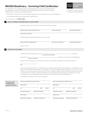 IRA/ESA Surviving Child Certification
