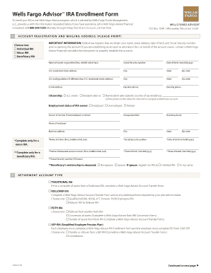 Wells Fargo Advisor IRA Enrollment Form