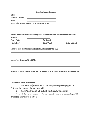 Internship Agreement Template