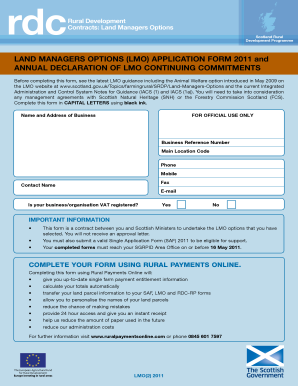 Land Managers Options Application Form