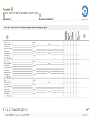 Quality Management System Certification Form
