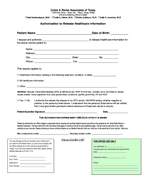 Authorization to Release Healthcare Information