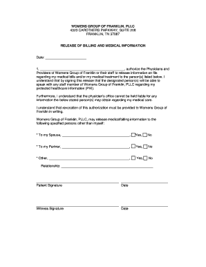 Release of Billing and Medical Information