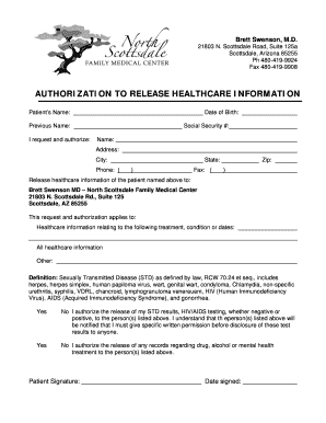 Authorization to Release Healthcare Information