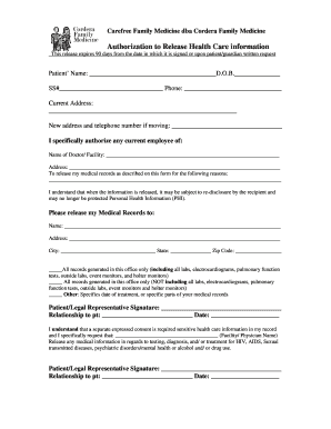 Authorization to Release Health Care Information