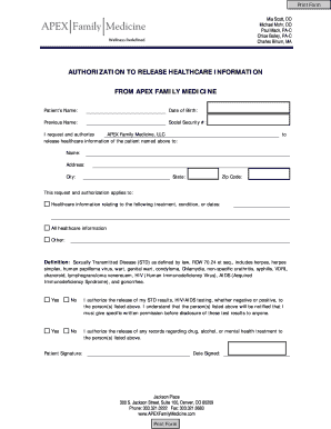 Authorization to Release Healthcare Information