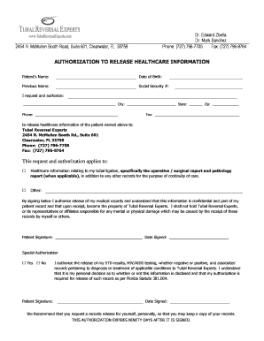 Authorization to Release Healthcare Information