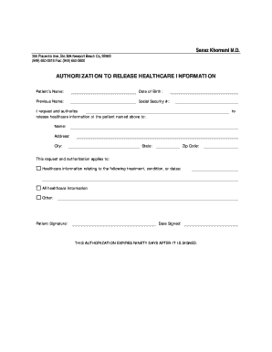 Authorization to Release Healthcare Information