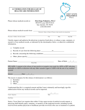 Authorization for Release of Healthcare Information