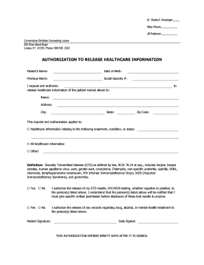 Authorization to Release Healthcare Information