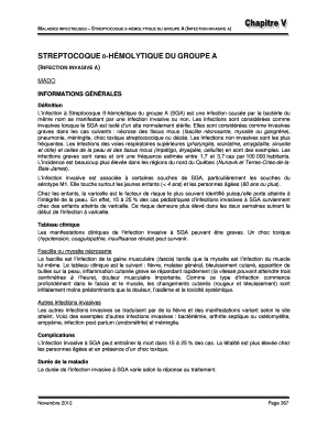 Avis d'infection invasive à streptocoque ß-hémolytique du groupe A