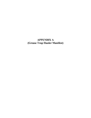 Grease Trap Hauler Manifest