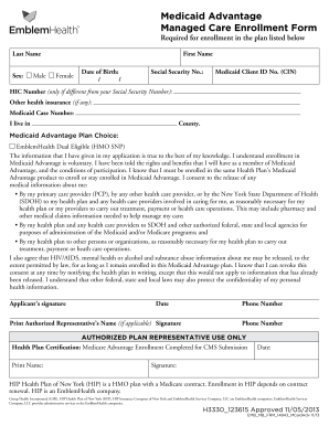 Medicaid Advantage Managed Care Enrollment Form
